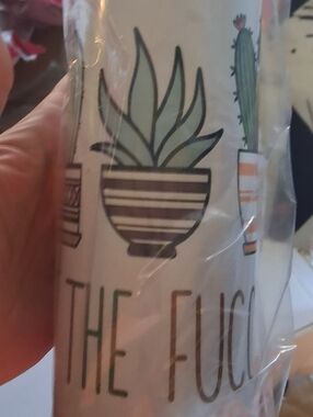 White Cup with Succulent Illustration Says The Fucculent